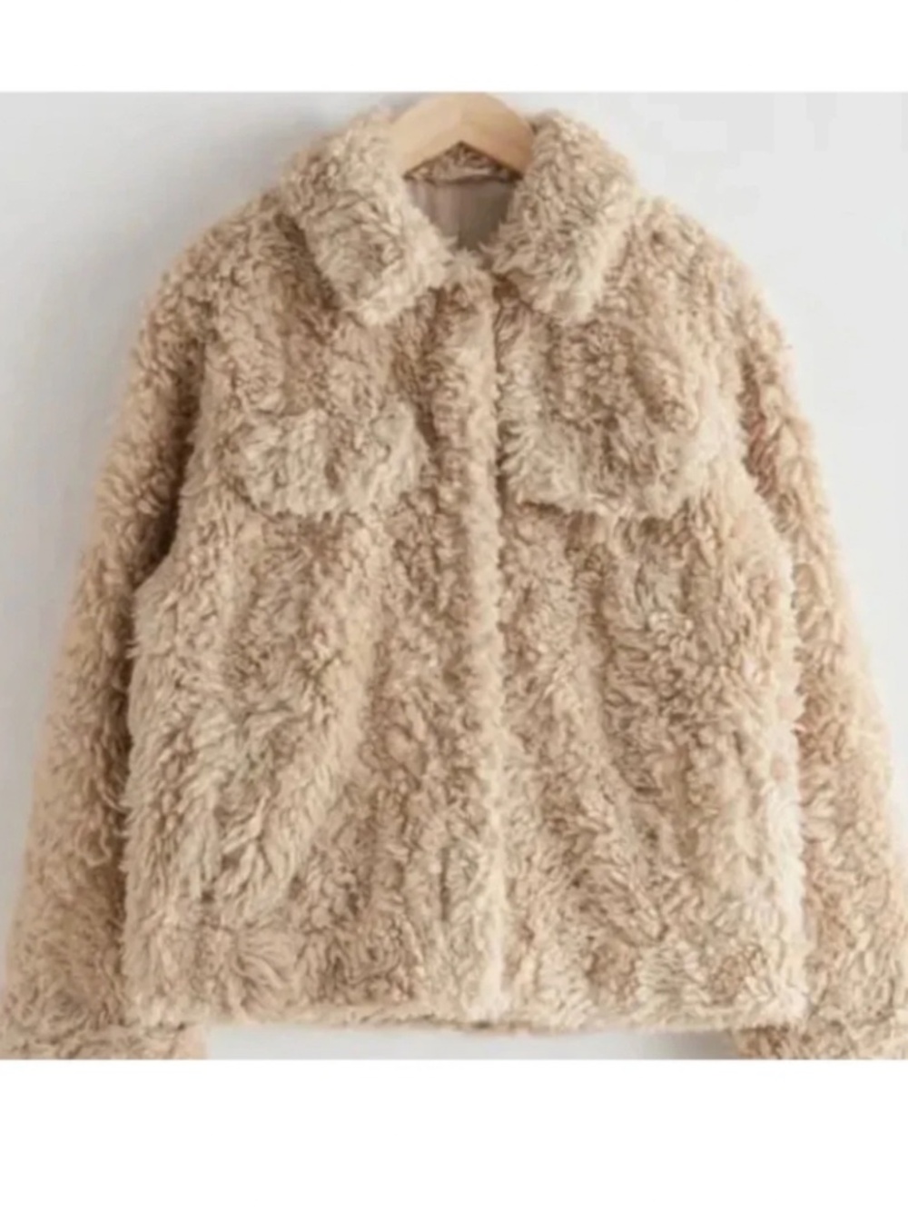 & Other Stories Faux Fur Teddy Jacket in Beige